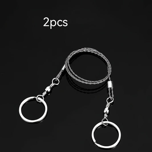 2pcs Portable Survival Saw Small Steel Wire Saw Pocket Saw For Outdoor Camping