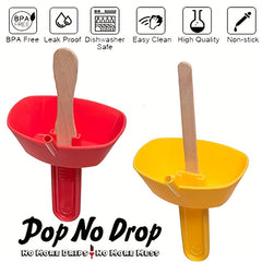 Portable Drip-Free Popsicle Holder with Straw