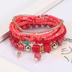 Colorful Bohemian Beaded Bracelet Stackable Hand Jewelry