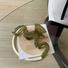 5pcs Jelly Hair Claw Wavy Hair Claw Non-slip Ponytail Holder
