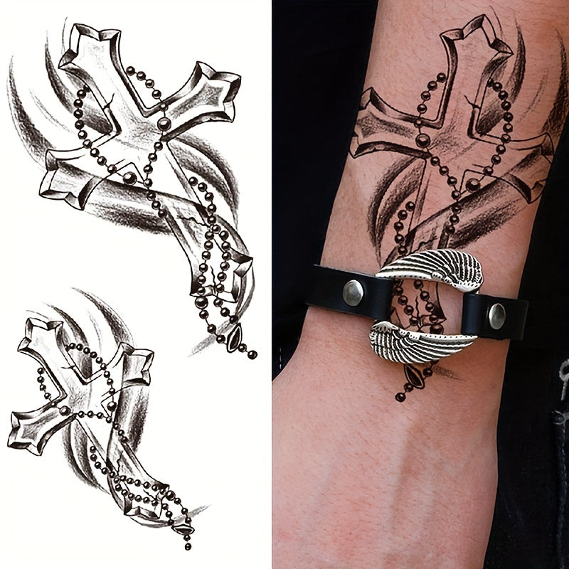 Peace Cross Waterproof Temporary Tattoo Stickers for Men Women