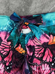  Tie Dye Butterfly Print High Rise Leggings