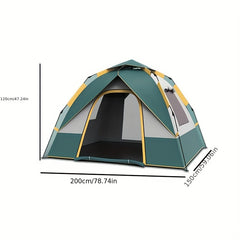 Quick Opening Tent for Camping Travel - Two Doors, Two Windows