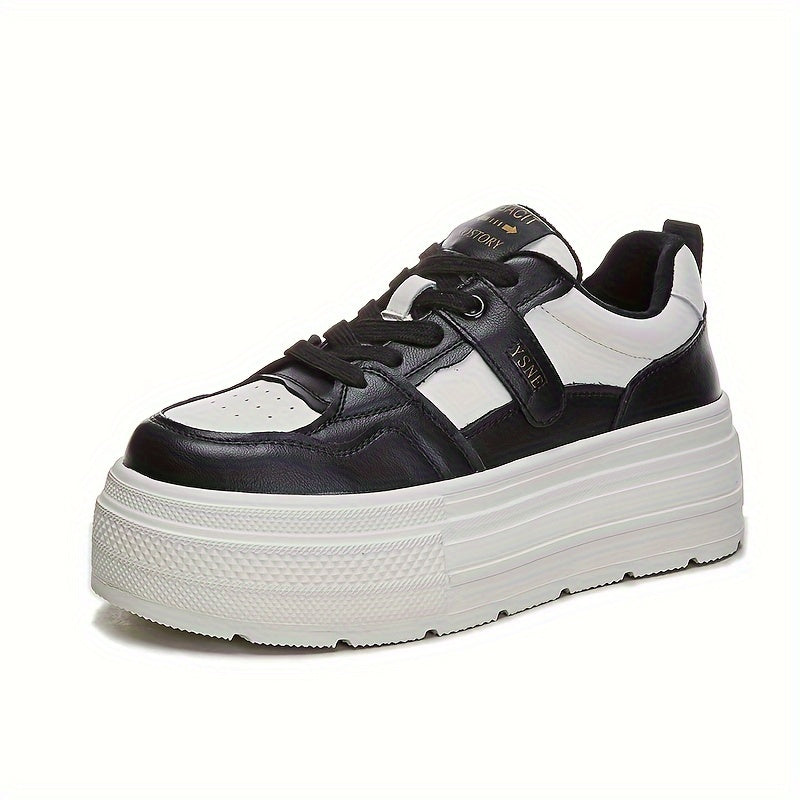 Women's Outdoor Skate Shoes Non-slip Solid Thick Bottom Lace Up Footwear