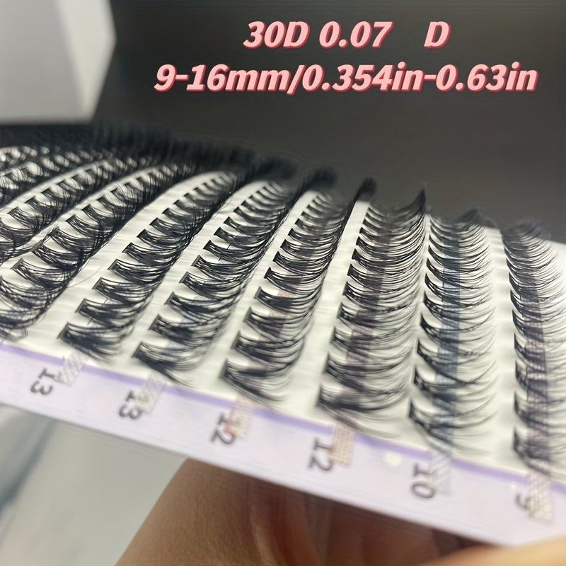 200Pcs 30D 9-16mm D Curling Cluster Individual Lashes Lash Extensions