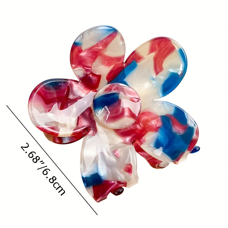 Acetate Flower Hair Claw Gradient Hair Clip Non-Slip Ponytail Holder