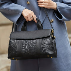 Textured Handbag Flap Satchel Bag Women's Versatile Purse