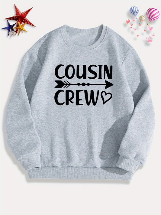COUSIN CREW Boys Sweatshirt Long Sleeve Crew Neck Tops Kids Clothing