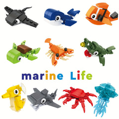 50pcs Animal Building Blocks Set - Insects Birds Marine Creatures