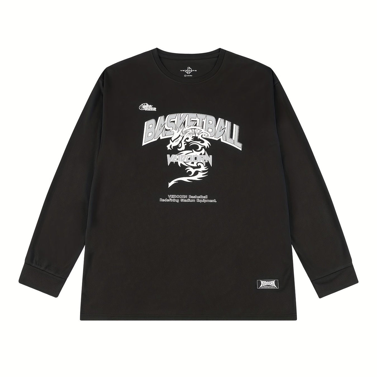 Veidorn Creative Letter Print Men's Long Sleeve Active Tee