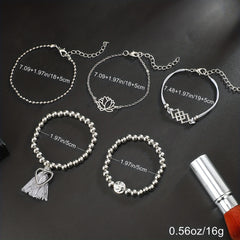 Vintage Style Love Tassel Bracelet Set, Stackable Hand Jewelry