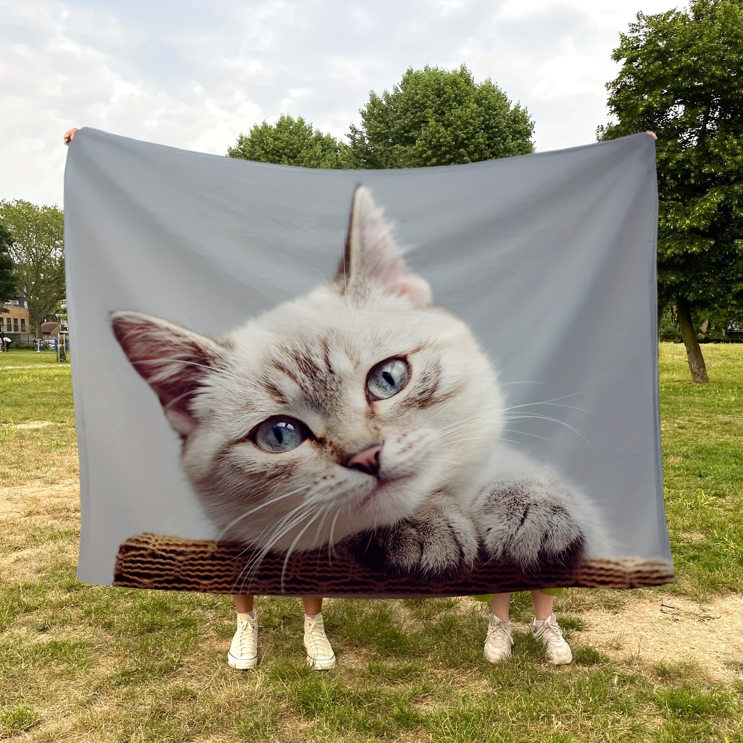 Soft Cat Blanket for Bed Chair Sofa Outdoor Travel