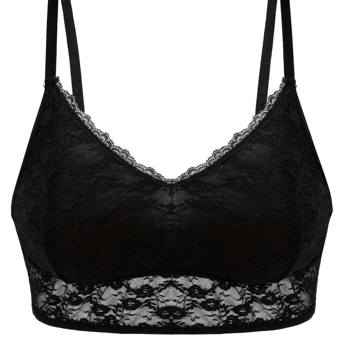  Sexy Lace V Neck Solid Seamless Bralette