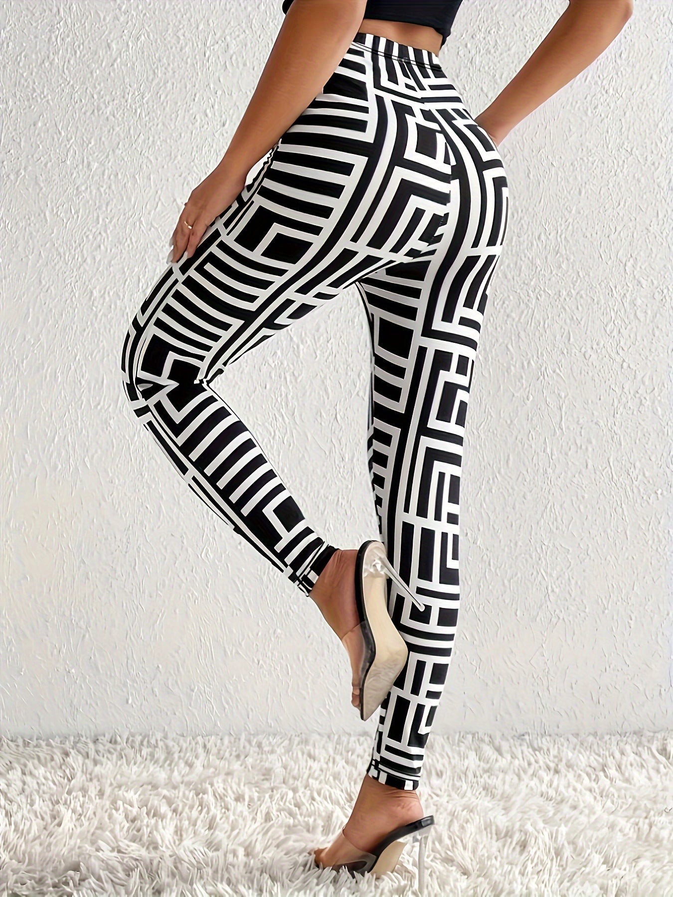  Geometric Print High Rise Leggings