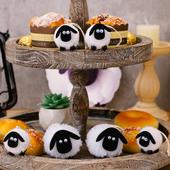 6pcs Lamb Decoration Pendant, 2 Large & 4 Small, Sheep Hanging Ornaments