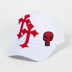 Gothic Skull Cross Patch Baseball Cap Y2K Hip Hop Baseball Cap Pink
