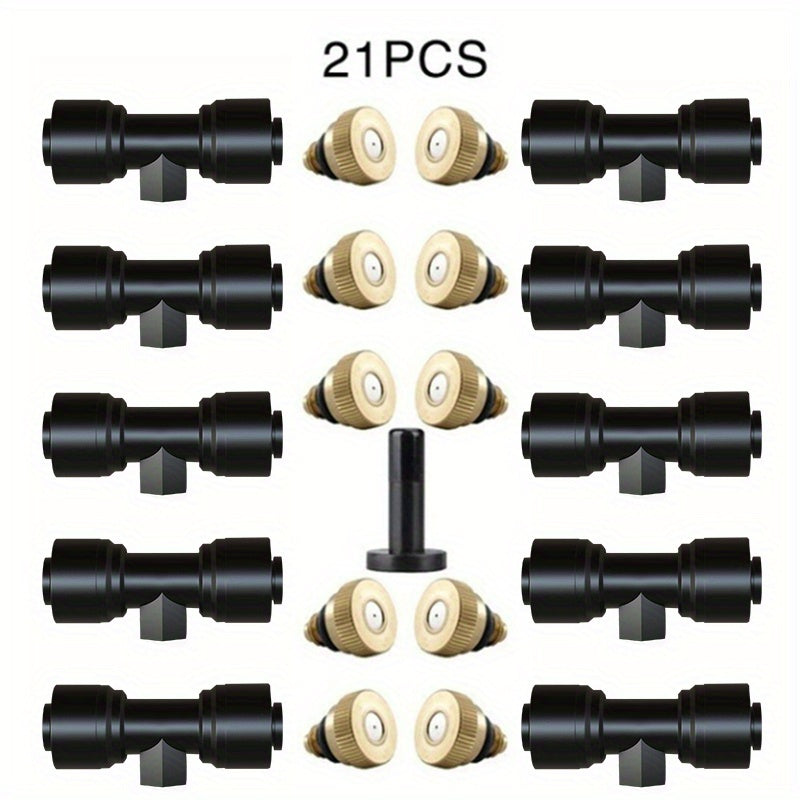 Brass Irrigation Misting Nozzles Kit for Patio Garden or Greenhouse