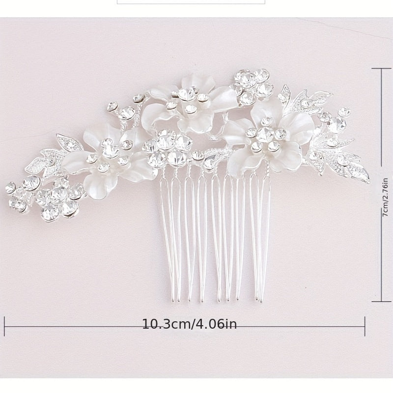 Rhinestone Flower Hair Comb Bridal Hair Accessories