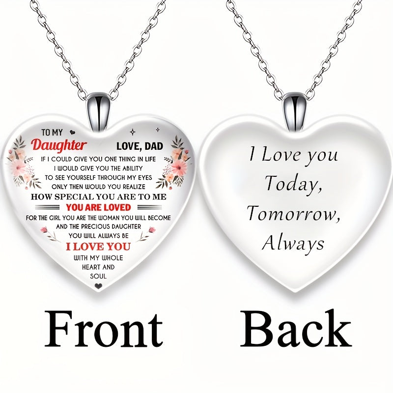 Heart shaped Pendant Crystal Necklace Gift for Daughter