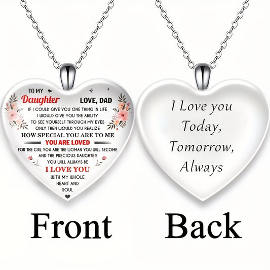Heart shaped Pendant Crystal Necklace Gift for Daughter