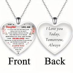 Heart shaped Pendant Crystal Necklace Gift for Daughter