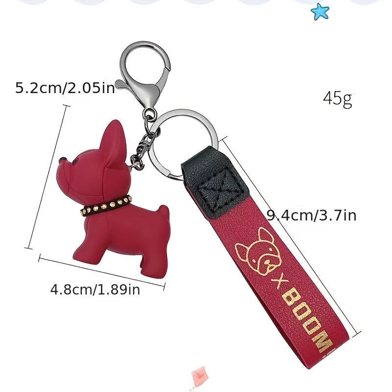Cute French Bulldog Keychain PVC Cartoon Style