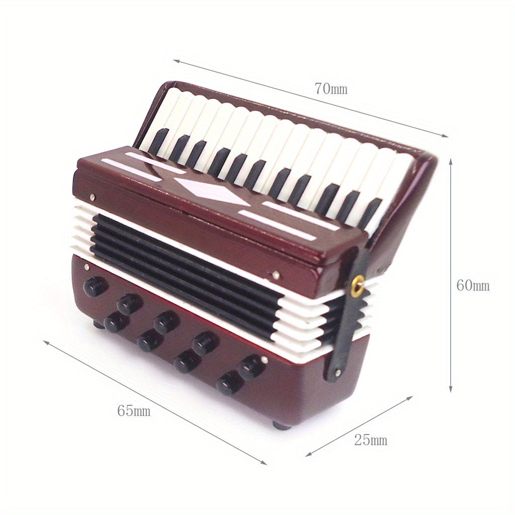 Dollhouse Accordion with Pink and Keys Realistic Music Instrument Decoration