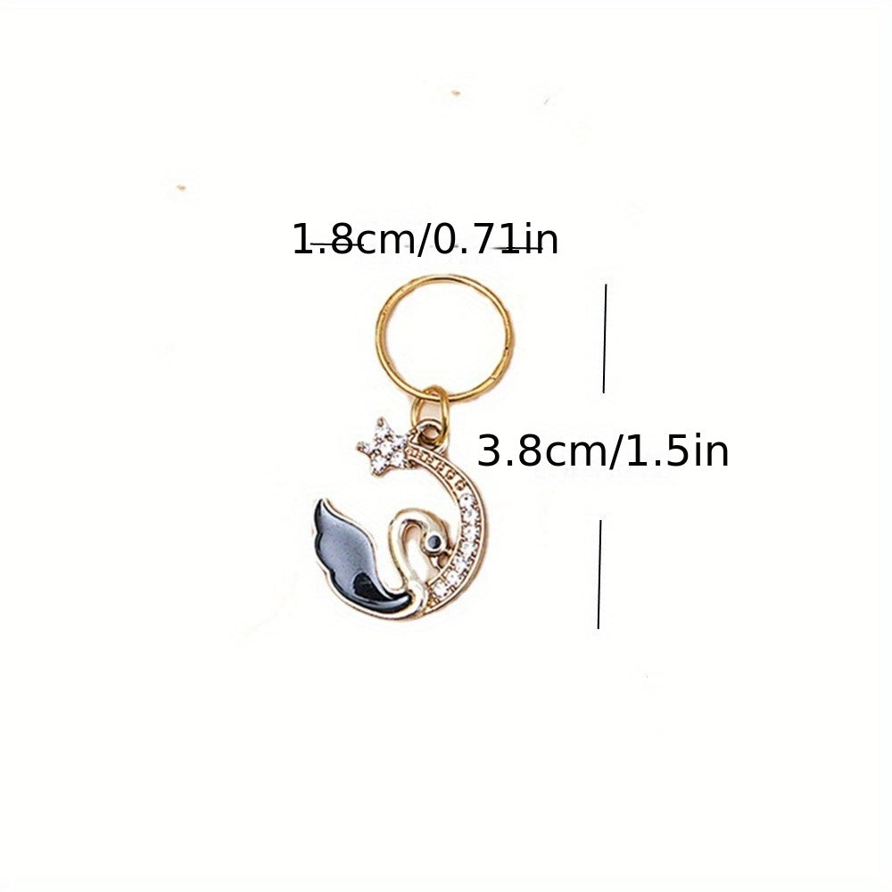 Moon Shape Hair Rings Rhinestone Spiral Hair Ring Dreadlock Buckle Head Jewelry