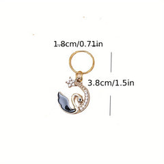 Moon Shape Hair Rings Rhinestone Spiral Hair Ring Dreadlock Buckle Head Jewelry