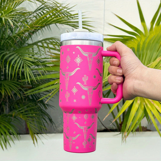 40oz Goat Star Tumbler Stainless Steel Thermal Water Bottle With Straw