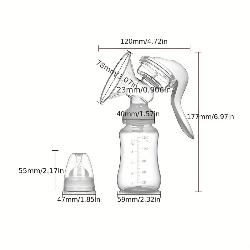 Manual Breast Pump Adjustable Suction Silicone Hand Pump Breastfeeding
