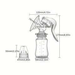 Manual Breast Pump Adjustable Suction Silicone Hand Pump Breastfeeding
