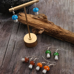 Vintage Gothic Mushroom Earrings Women Men
