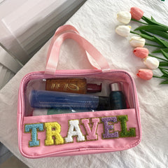Transparent Waterproof Cosmetic Bag Large Capacity Handheld Makeup Storage