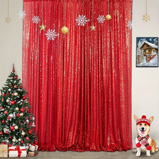 Red Sequin Backdrop Cloth Christmas Party Decoration