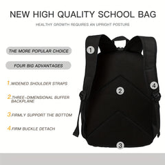18 cm Graphic Print Bookbags - Lightweight Schoolbags for High School