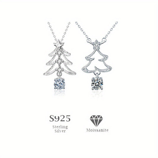 Christmas Gift Tree Pendant Necklace 925 Sterling Silver