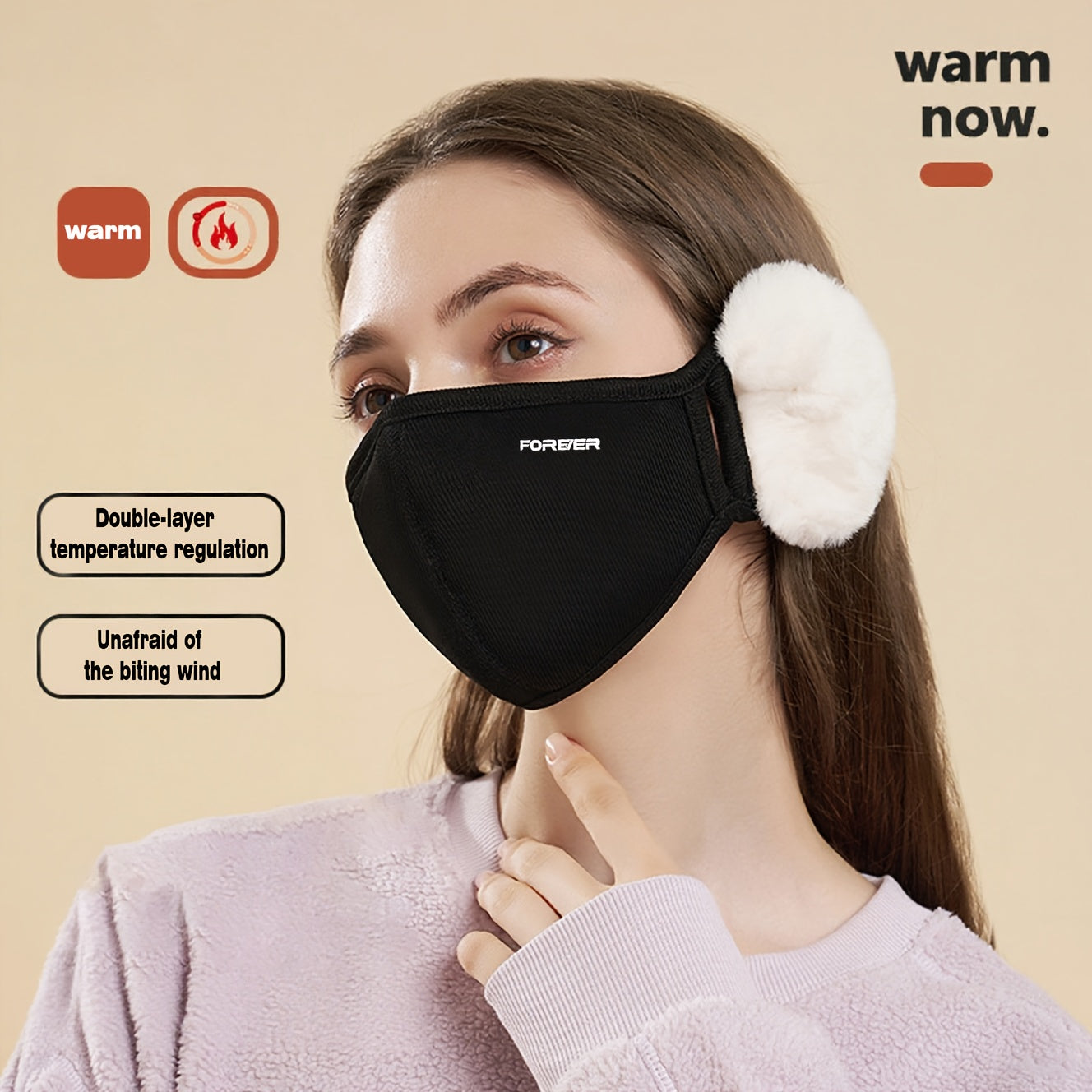 Women's Winter Ear Covers & Face Mask Windproof Thermal Protection