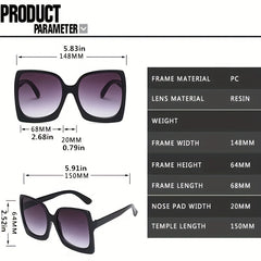 Stylish Square Sunglasses Thick Frame Gradient UV400 Golf Eyewear