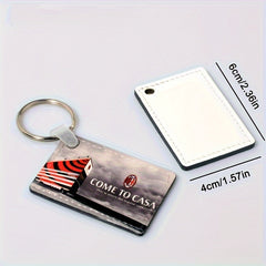 10pcs PU Double sided Heat Transfer Keychain Rectangular