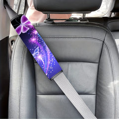 Feather Purple Butterfly Print Car Seat Belt Cover