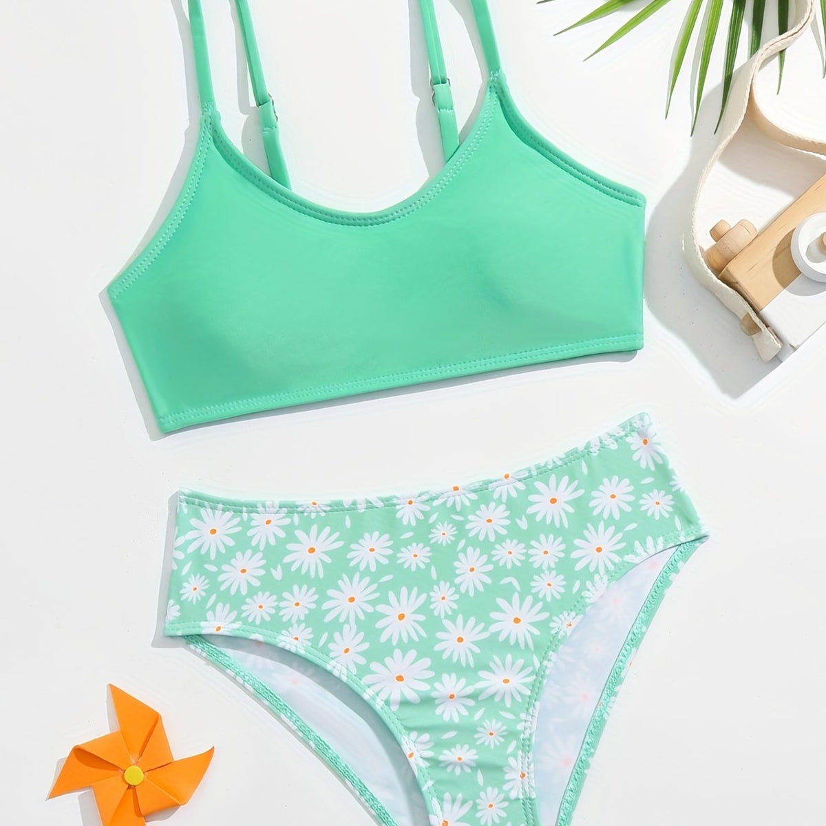 Girls Floral Cami Bikini Set