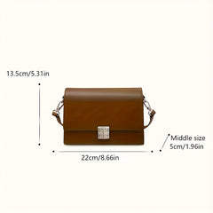 Women's Retro Box Shoulder Bag Geometric Pattern Light Brown Crossbody Purse
