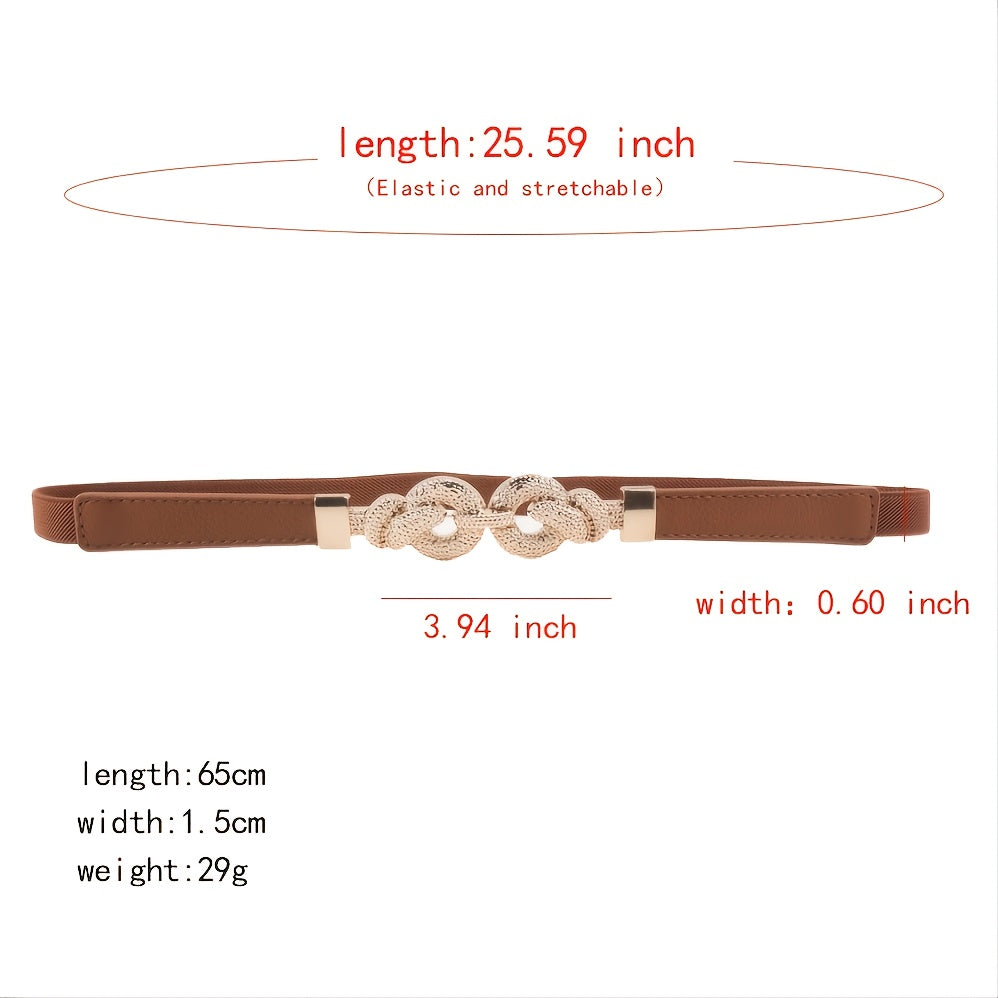 Round Buckle Elastic Belt For Jeans Pants Dress Waist Belt
