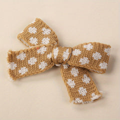 Kids Bow Hairpin Knitted Floral Baby Hair Hoop Soft Hairpin