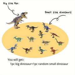 Dinosaur Big Rex Small Dino Multicolor Plastic Toys