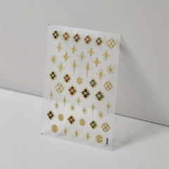 Bohemia Style Holographic Nail Stickers 5D Engraved Self Adhesive Decals
