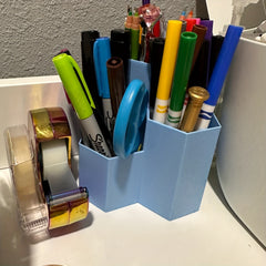 3-in-1 Hexagon Pencil Holder & Brush Stationery Storage Box