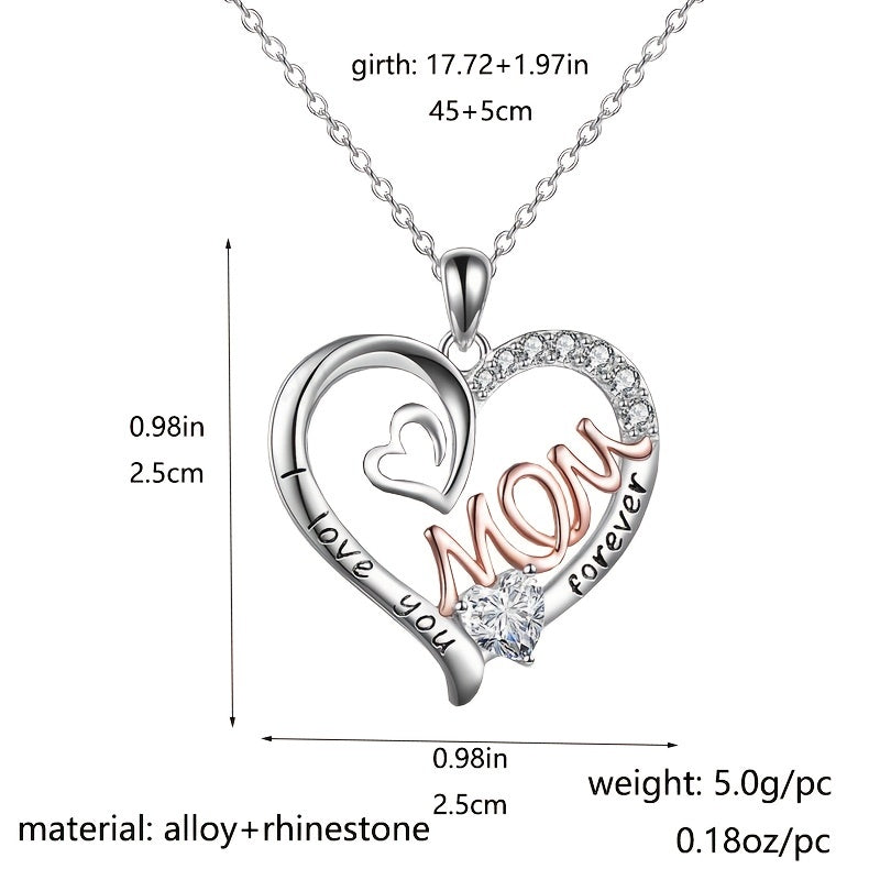 Heart Shape Pendant Necklace with Zircon Inlay