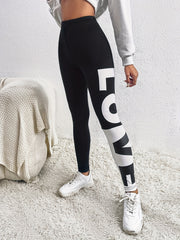 Women's Love Printed Yoga Fitness Pants